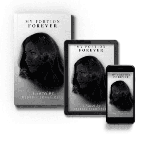 My Portion Forever Cover on a book, tablet, and phone